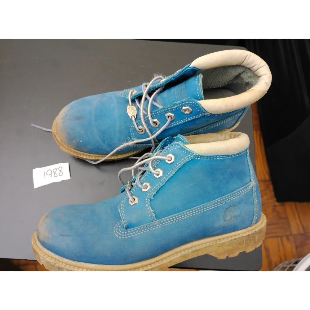 Timberland Waterproof Chukka Boots Mens 9 Blue Leather Rugged Streetwear 22388